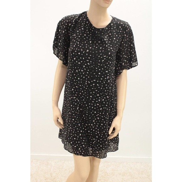 Anthropologie Cloth & Stone Sweetheart Tunic Dress Black Small Lined Rayon - Picture 1 of 10